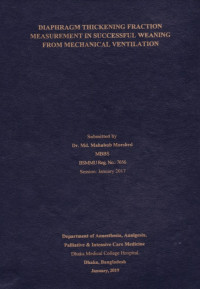 Image of Diaphragm Thickening Fraction Measurement in Successful Weaning From Mechanical Ventilation