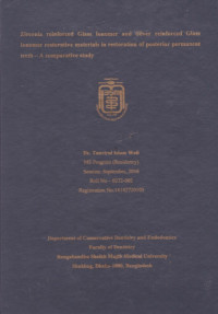 Image of Zirconia Reinforced Glass Ionomer and Silver Reinforeed Glass Ionomer Restorative Materials in Restoration of Posterior Permanent Teeth -A Comparative Study