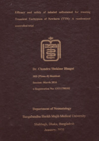 Image of Efficay and Safety of Inhaled Salbutamol for Treating Transient Tachypnea of Newborn (TTN): A Randomized Controlled Trial