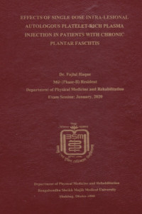 Image of Effects of Single Dose Intra-Lesional Autologous Platelet-Rich Plasma Injection in Patients with Chronic Plantar Fasciitis