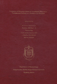 Image of Frequency of Hypothyroldism in Transfusion Dependent Thalassaemia Patients at  a Tertiary Care Hospital