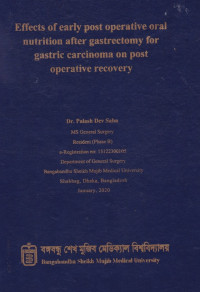 Image of Effects of Early Post Operative Oral Nutrition After Gastrectomy for Gastric Carcinoma on Post Operative Recovery