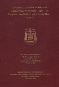 Image of Cystatin C as Early Marker of Cardiorenal Syndrome Type-1 in Patients Hospitalized with Acute Heart Failure