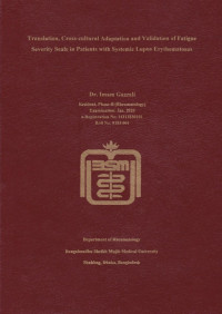 Image of Translation, Cross-Eultural Adaptation and Validation of Fatigue Severity Scale in Patients with Systemic Lupus Erythematosus