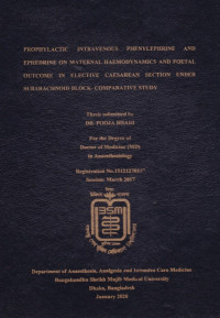 Image of Prophylactic Intavenous Phenylephrine and Ephedrine on Maternal Haemodynamics and Foetal Outcome in Elective Caesarean Section Under Subarachnoid Block- Comparative Study