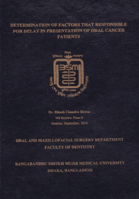 Image of Determination  of Factors that Responsible for Delay in Presentation of Oral Cancer Patients
