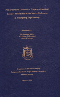 Image of Post Operative Outcome of Hughes Abdominal Repair- Abdominal Wall Closure Technique in Emergency Laparotomy