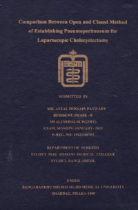 Image of Comparison Between Open and Closed Method of Establishing Pneumoperitoneum for Laparoscopic Cholecystectomy