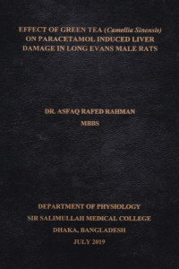 Image of Effect of Green Tea (Camellia Sinensis) on Paracetamol Induced Liver Damage in Long Evans Male Rats