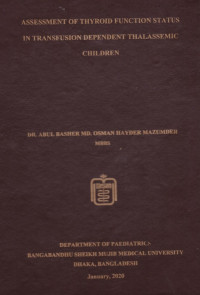 Image of Assessment of Thyroid Function Status in Transfusion Dependent Thalassemic Children