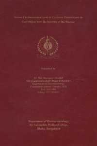 Image of Serum Cholinesterase Level in Cirrhotic Patients and its Correlation with the Severity of the Disease