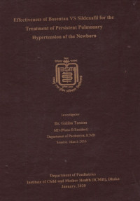 Image of Effectiveness of Bosentan VS Sildenafil for the Treatment of Persistent Pulmonary Hypertension of the Newborn