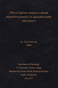 Image of Effect of Cigarette Smoking on Selected Coagulation Parameters in Apparently Healthy Male Smokers