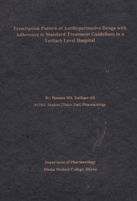 Image of Prescription Pattern of Antihypertensive Drugs with Adherence to Standard Treatment Guidelines in a Tertiary Level Hospital