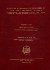 Image of Hospital Admission and Mortality in Geriatric Group of Patient in a Tertiary Care Hospital in Bangladesh