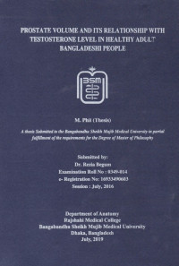 Image of Prostate Volume and its Relationship with Testosterone level in Healthy adult Bangladeshi People