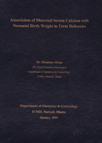 Image of Association of Maternal Serum Calcium with Neonatal Birth Weight in Term Deliveries