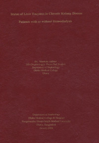Image of Status of Liver Enzymes in Chronic Kidney Disease Patients with or without Hemodialysis