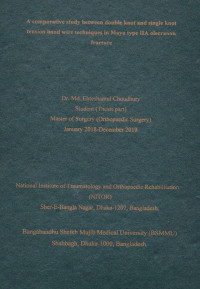 Image of A comparative study between double knot and single knot tension band wire techniques in Mayo type IIA olecranon fracture