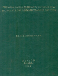 Image of Prenatal Care & Pregnancy Outcome In A Maternal & Child Health Training Institute