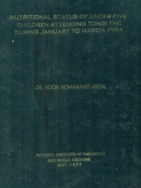 Image of Nutritional Status Of Under Five Children Attending Tongi THC  During January To March, 1984