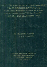 Image of Study On Prevalence Of Respiratory Tract Diseases Of Patients Admitted In Bangladesh Railway Hospital Dhaka From January Through Out December, 1983