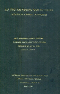 Image of Kap study on weaning food on married women in a rural community