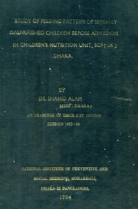 Image of Study Of Feeding Pattern Of Severely Malnurished Children Before Admission In Children's Nutrition Unit, SCF (UK), Dhaka