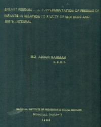 Image of Breast Feeding  And Supplementation Of Feeding Of Infants In Relation To Parity Of Mothers And Birth Interval