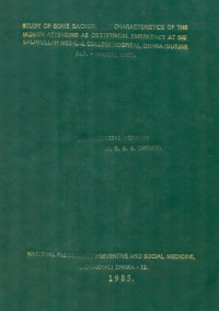 Image of Study Of Some Background Characteristics Of The Women Attending As Obstetrical Emergency At Sir Salimullah Medical College Hospital, Dhaka