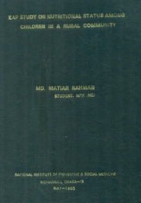 Image of Kap Study On Nutritional Status Among Children In A Rural Community