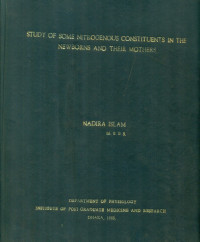 Image of Study Of Some Nitrogenous Constituents In The Newborns And Their Mothers