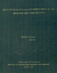 Image of Study Of Some Nitrogenous Constituents In The Newborns And Their Mothers