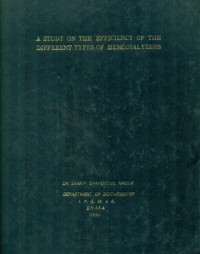 Image of A Study On The Efficiency Of The Different Types Of Hemodialyzers