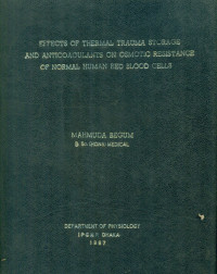 Image of Effects Of Thermal Trauma Storage And Anticoagulants On Osmotic Resistance Of Normal Human Red Blood Cells
