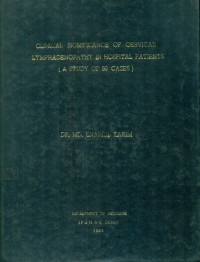 Image of Clinical Significance Of Cervical Lymphadenopathy In Hospital Patients (A Study Of 50 Cases)
