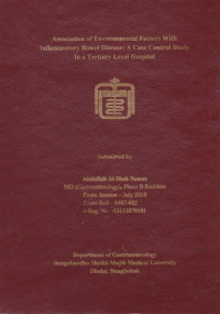 Image of Association of Environmental Factors With Inflammatory Bowel Disease: A Case Control Study In a Tertiary Level Hospital