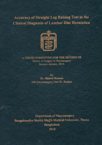 Image of Accuracy of Straight Leg Raising Test in the Clinical Diagnosis of Lumber Disc Herniation